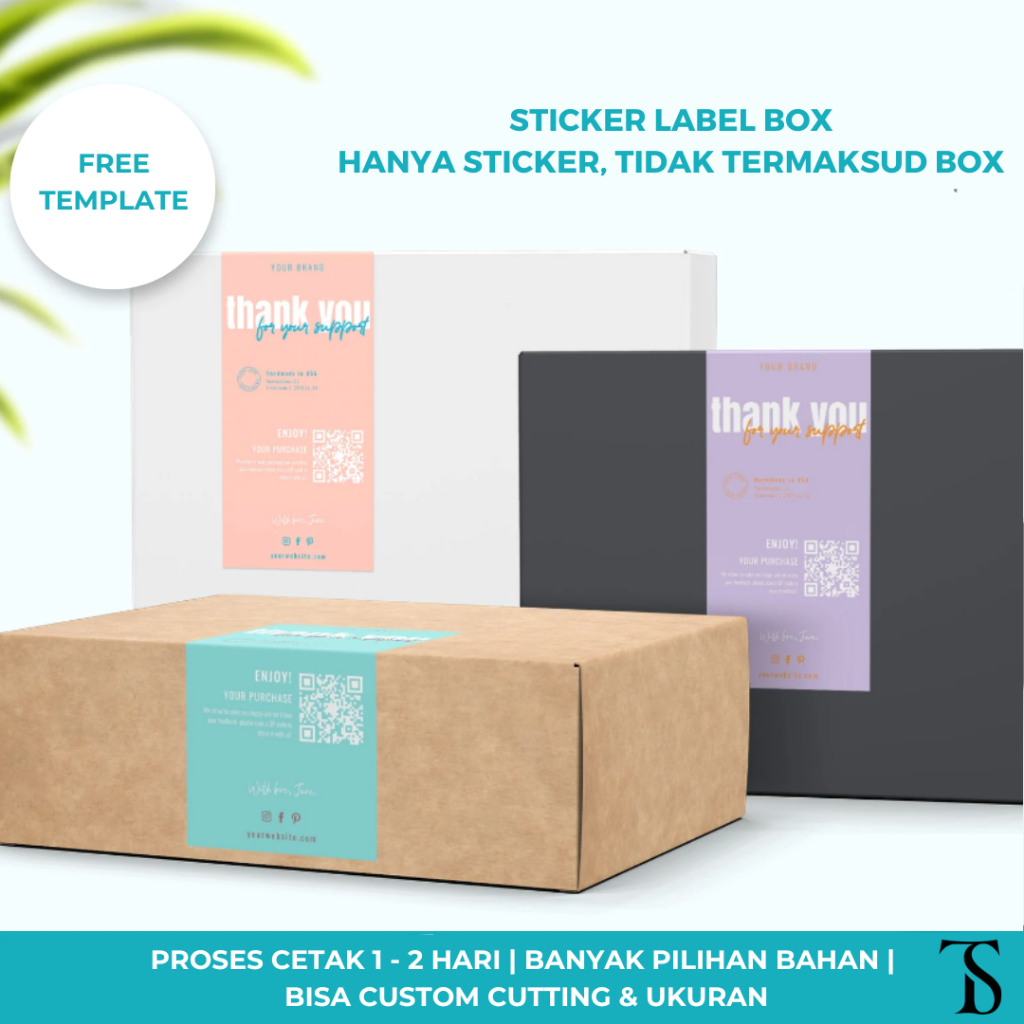 

Sticker Label Packaging Box Makanan Kue