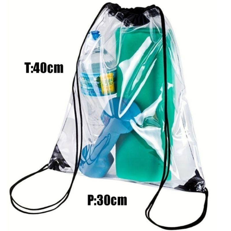 Tas Serut | Tas Transparan | Tas Olahraga Bahan PVC Tebal