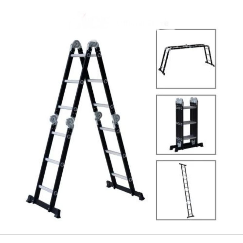 Ace Krisbow 3 Mtr Tangga Lipat Aluminium Steel - Hitam