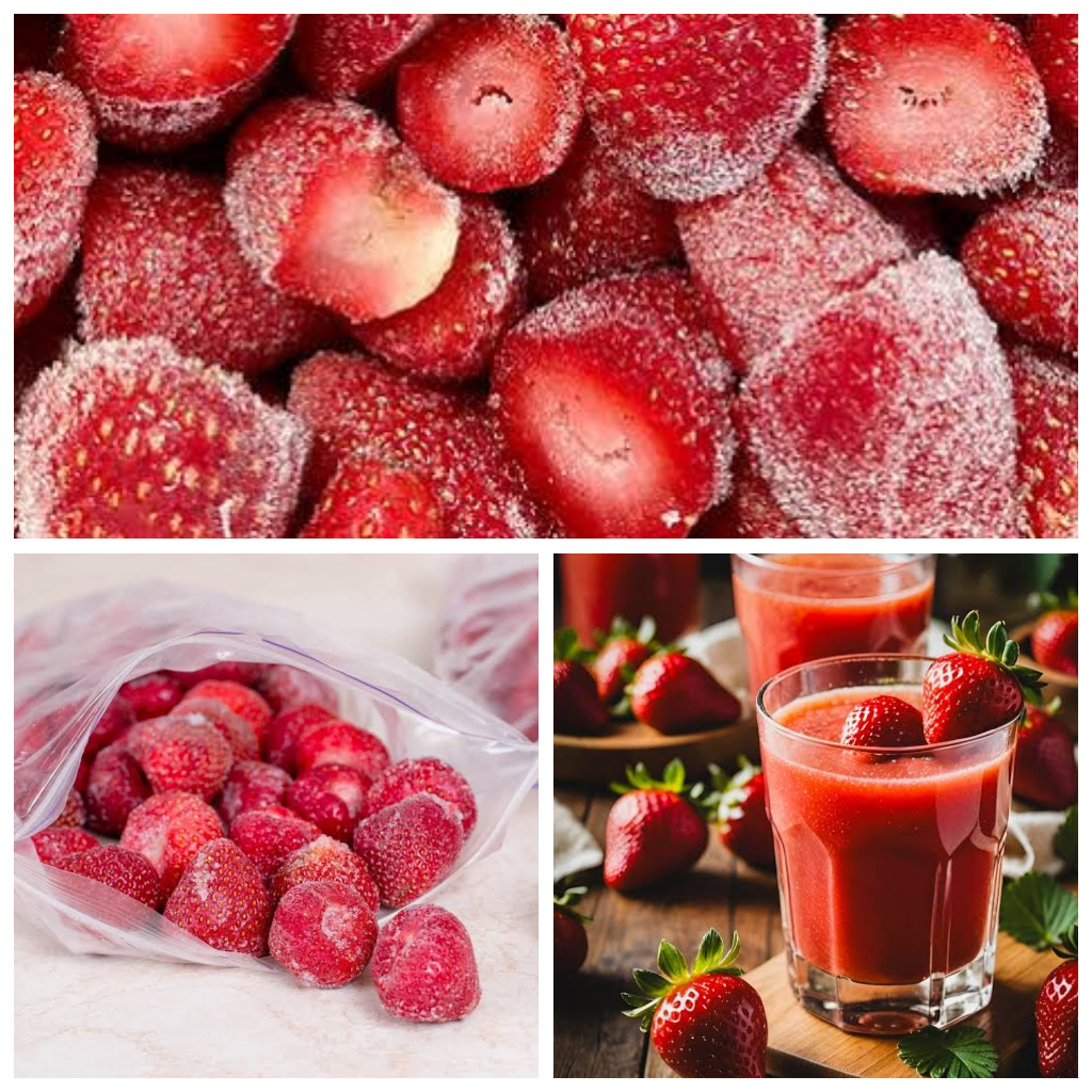 

STRAWBERRY FROZEN FRUIT Buah Kemasan Vakum Beku Segar Fresh Enak