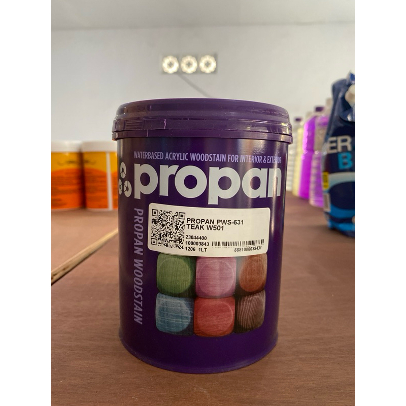 Propan Woodstain PWS 631 Teak W 501 1 Liter // Politur Kayu Propan Warna Teak