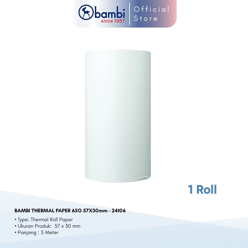 

Bambi Thermal Paper 65g 57x30mm - 24106