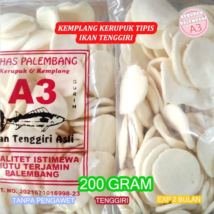 

KEMPLANG TIPIS SUPER IKAN TENGGIRI KERUPUK TIPIS IKAN KEMPELANG KRUPUK IKAN TENGGIRI SNACK JAJANAN PALEMBANG 200GR