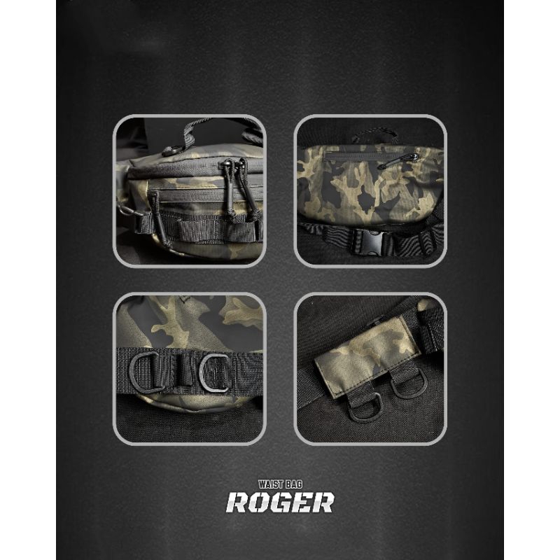 Tas slempang westbag waistbag waist bag Roger tactical taktis tas dada pinggang / punggung motif cam
