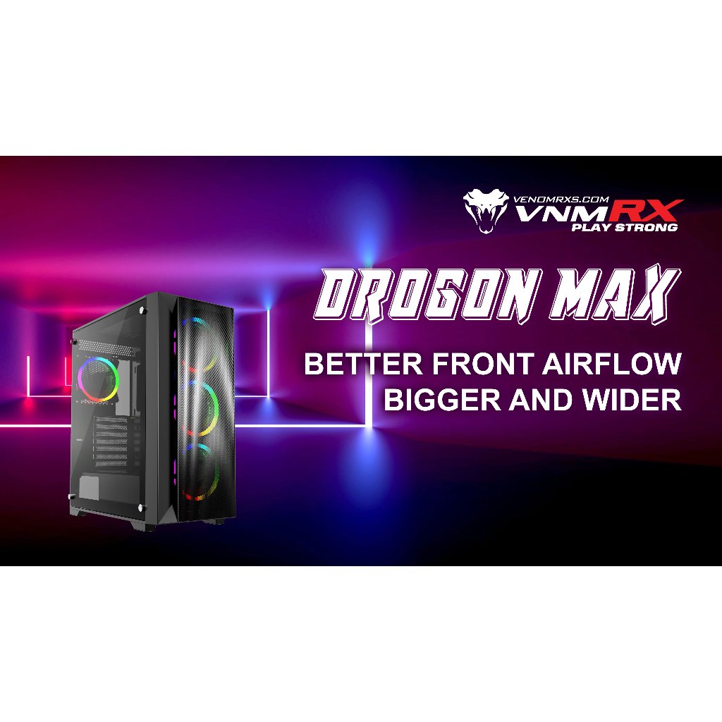 Casing Gaming VenomRx Drogon Max Include 3 Fan
