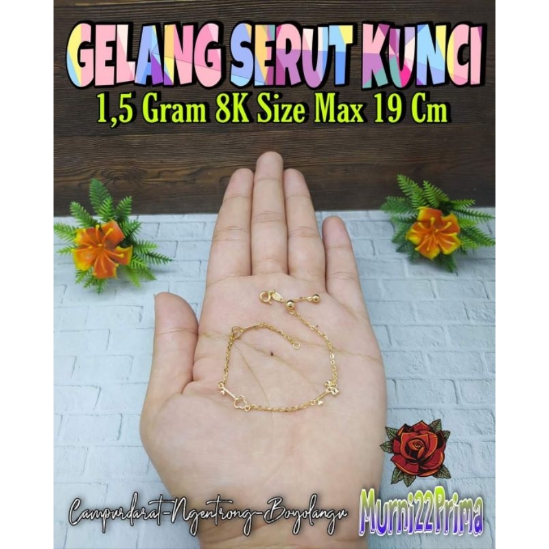 GELANG SERUT KUNCI EMAS ASLI