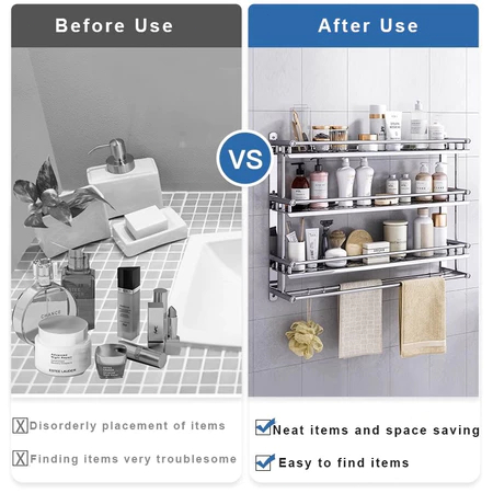 Rak Kamar Mandi Stainless Rak Kamar Mandi Rak Dinding Kamar Mandi Rak Gantung Stainless Rak Handuk