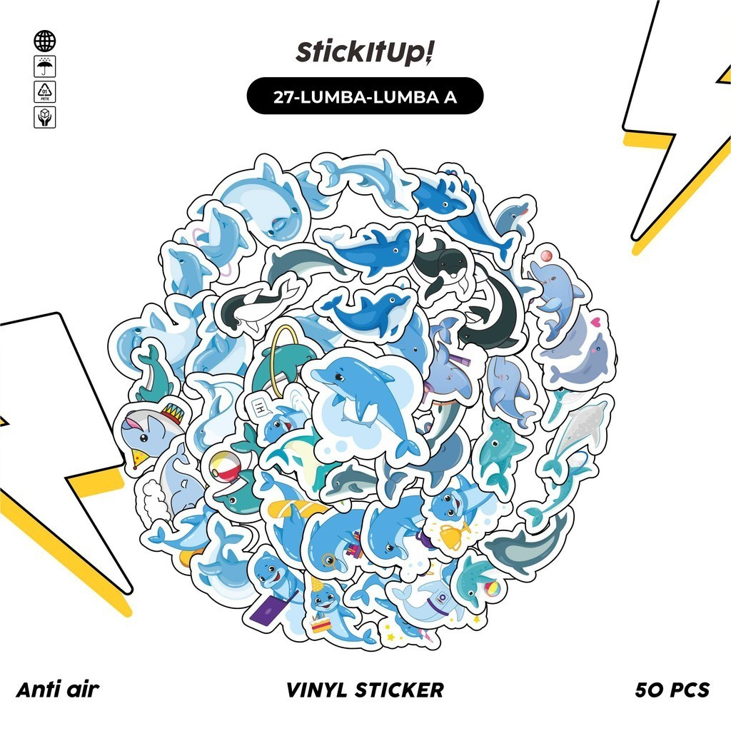

COD✨ StickitUp100 Pcs Stiker Motif Hewan Lumba Lumba Lucu Anti Air Untuk Dekorasi Notebook Sepeda Skateboard Handphone DIY