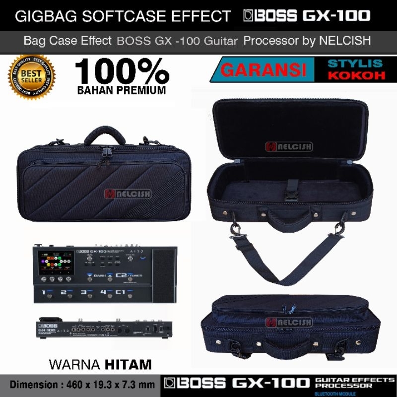 Softcase Tas Gigbag Efek Boss GX-100 Effects Processor Multi Effects Pedal Bag Case BOSS GX 100 by N