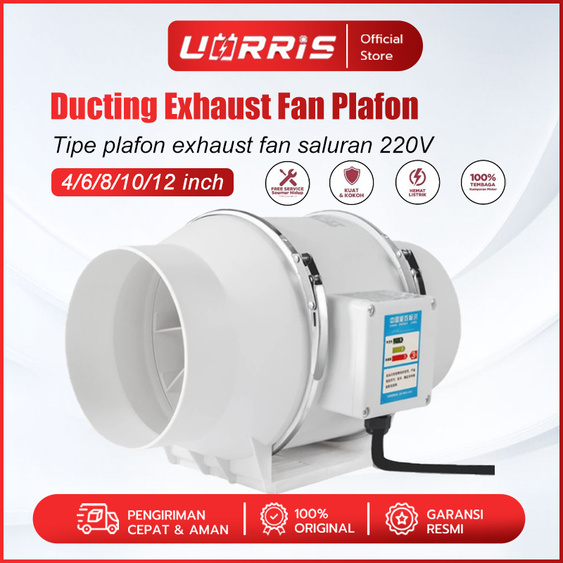 UORRIS blower dapur penghisap asap dapur 4" 6" 8" 220V Blower Hisap Untuk Kamar Mandi Dapur Kipas