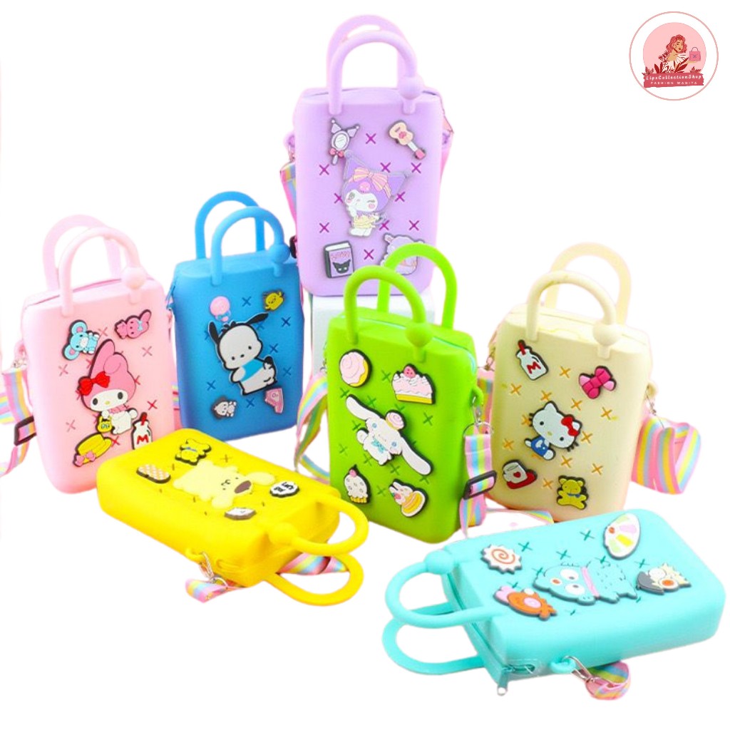 Tas Selempang Wanita Silikon Cute Karakter Modern Fashion Beauty | Tas Silikon Jibbitz