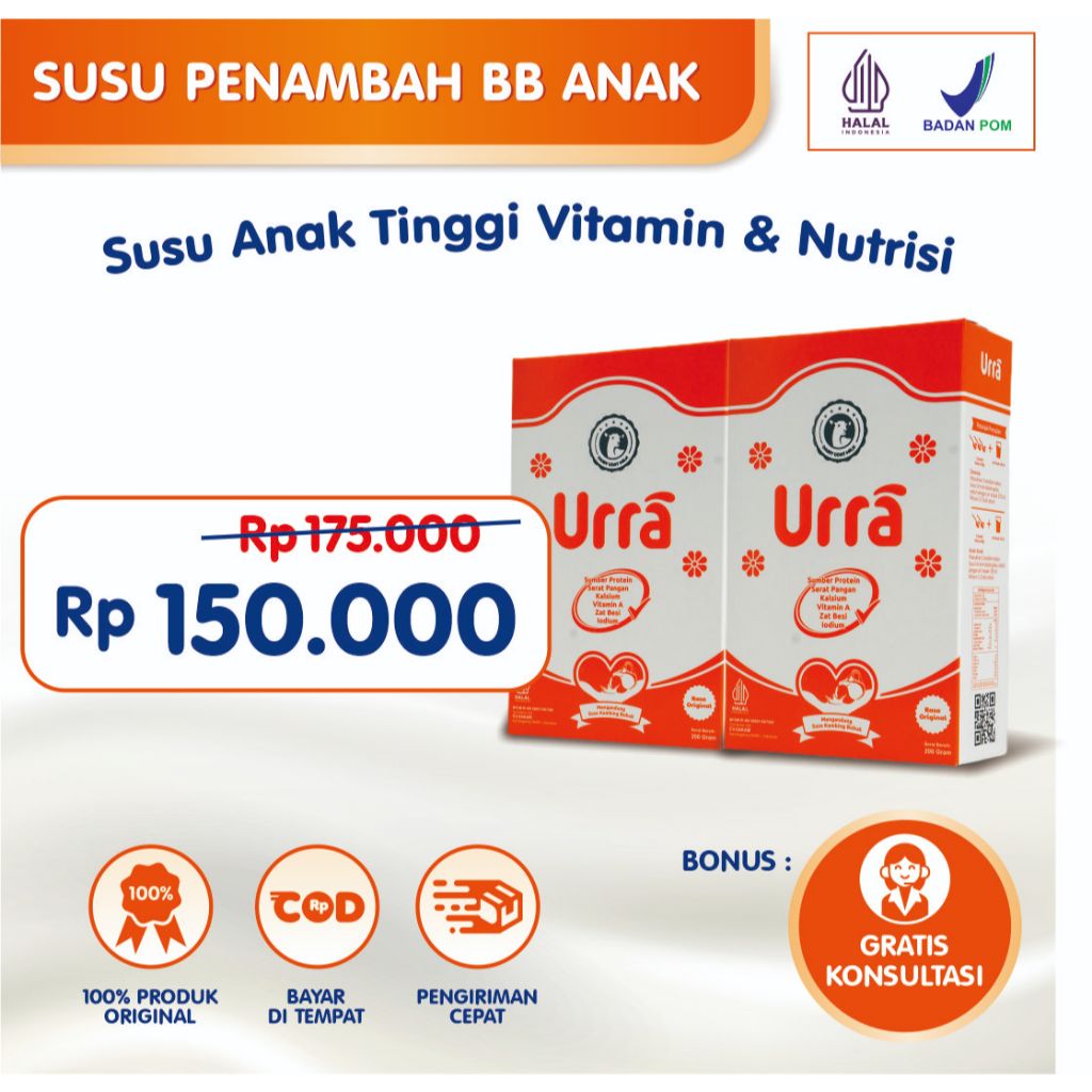 

Susu Kambing Urra Original 2 Box - Susu Penambah Berat Badan Anak Tinggi Vitamin dan Nutrisi