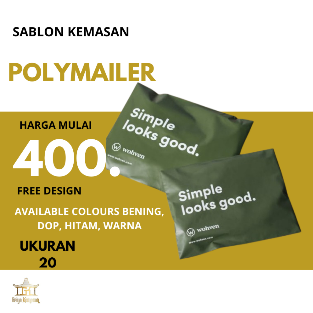 SABLON POLYMAILER SABLON PLASTIK OLSHOP SABLON PLASTIK REKAT SABLON PLASTIK POLYMAILER UKURAN 20 X 3