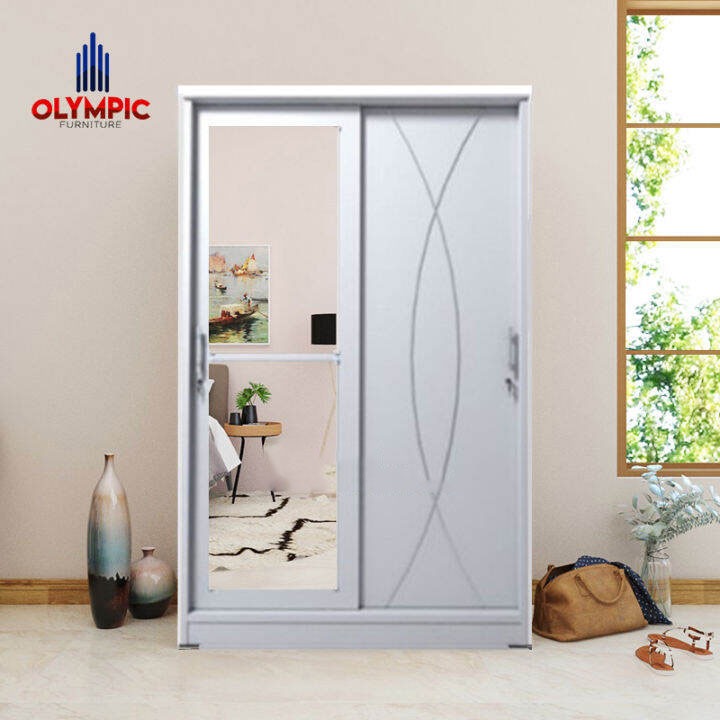 lemari baju sliding lemari pakaian sliding 2 pintu putih LSD WYNN