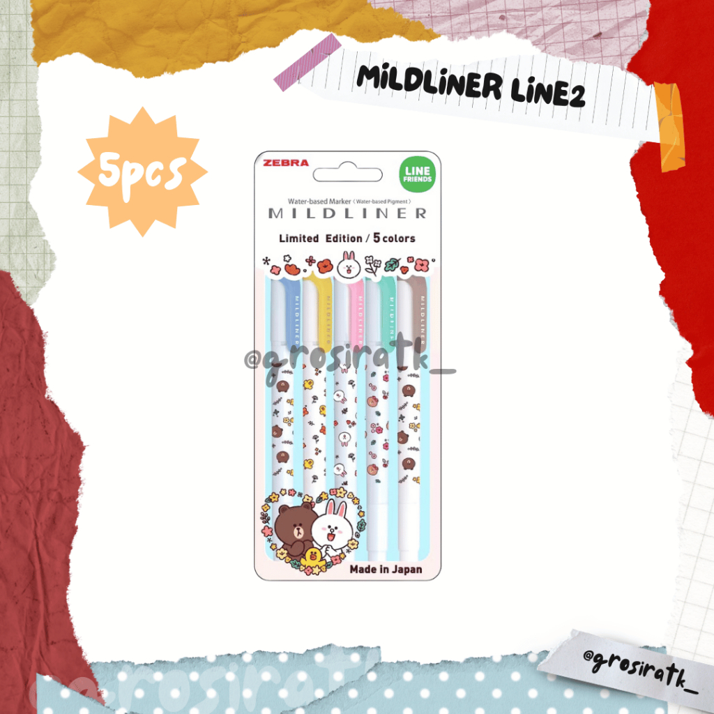 

Zebra Mildliner Line2 Set 5Pcs / Highlighter