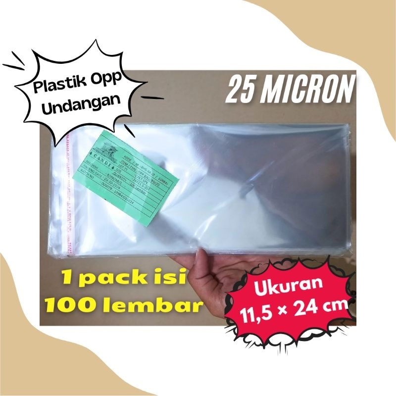 

100 lembar Plastik Opp Seal Ukuran 11,5 x 24 cm
