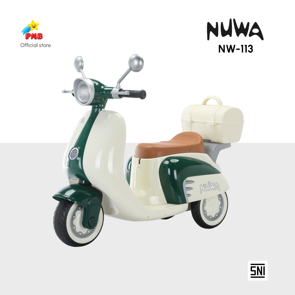 [TERBARU] MAINAN MOTOR AKI ANAK NW-113 NW-201 NW-06 6 VOLT  // ADA BAGASI ADA MUSIK DAN LAMPU VESPA