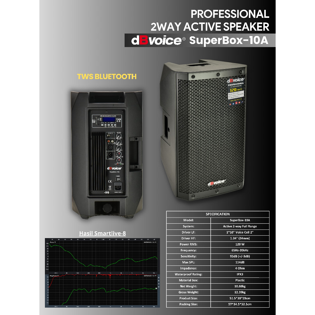 Speaker aktif 10 INCH DBVOICE 2 way SuperBox-10A 10 INCH