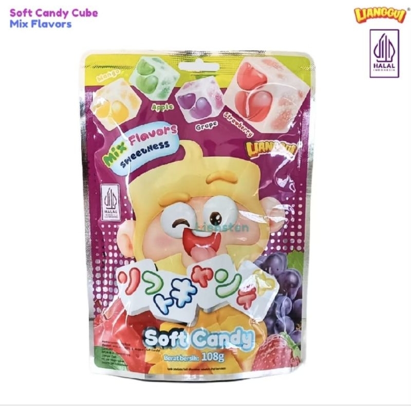 

HALAL/LIANGGUI Soft candy Mix 108g/bungkus 什锦软糖