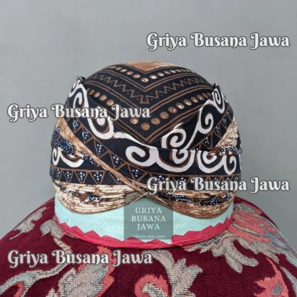 Blangkon Solo Perbawan Alusan Batik Kombinasi