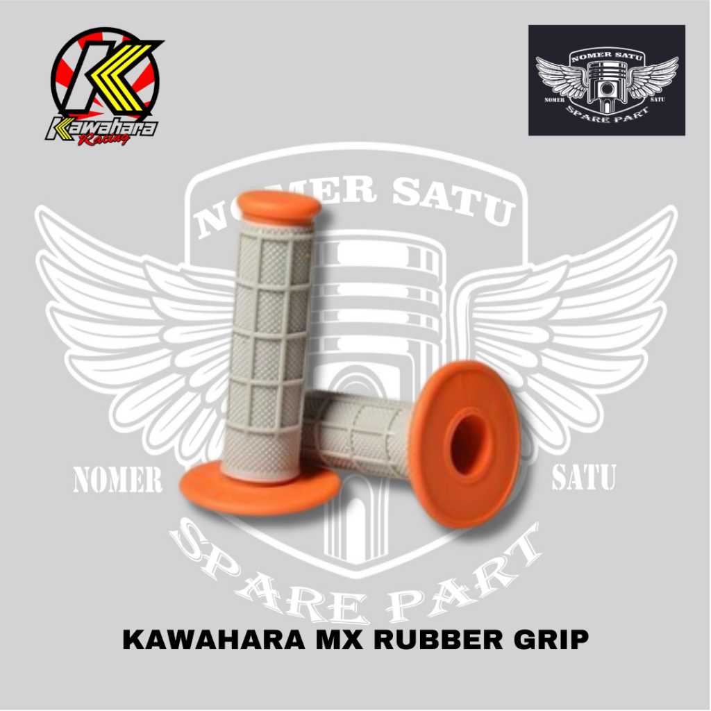 KAWAHARA RACING HANDGRIP KARET PEGANGAN STIR CROSS UNIVERSAL MX RUBBER GRIP ORANGE ORIGINAL 100%