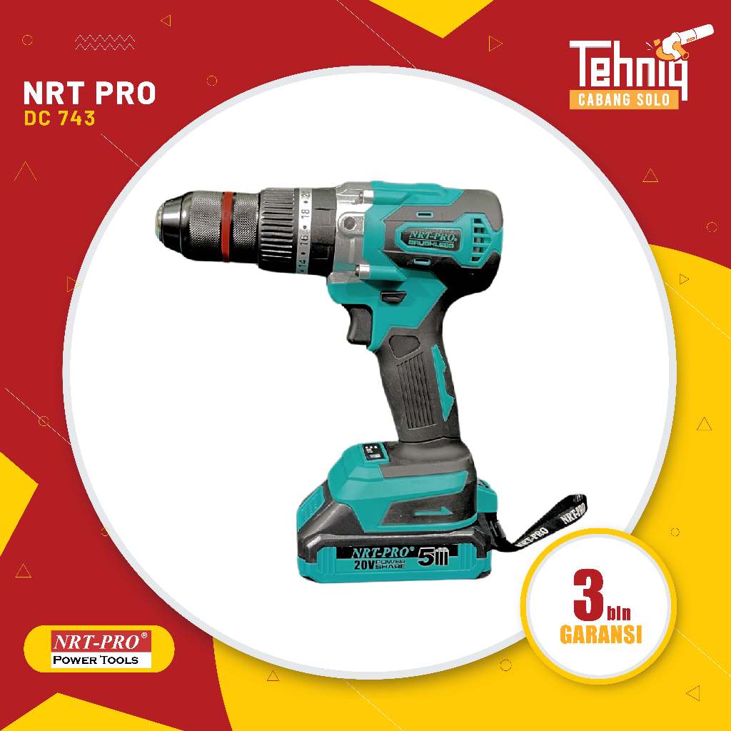 NRT PRO 743 DC IMPACT DRILL - MESIN BOR NRT PRO 743 DC 13MM 20V