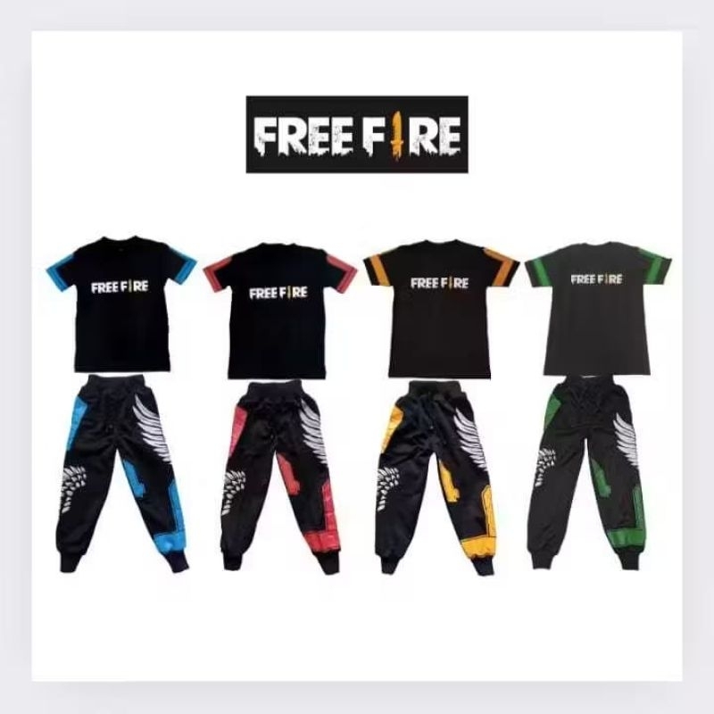 stelan celana dan kaos angel FF anak anak