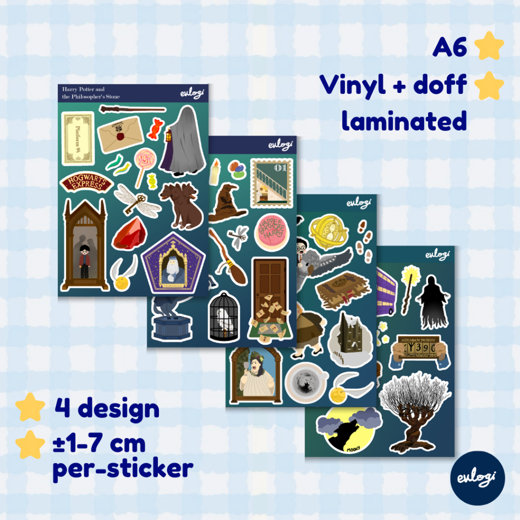 

sticker sheet stiker harry potter series (HP 1&3)