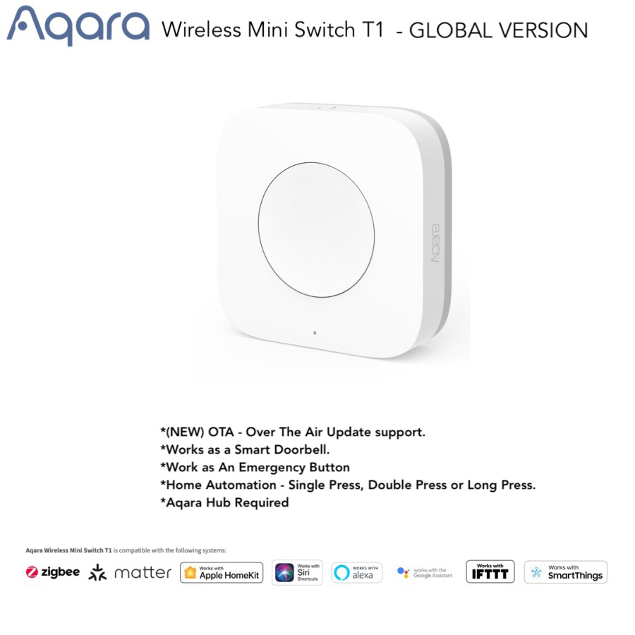 Aqara mini switch T1 Aqara Wireless mini switch T1
