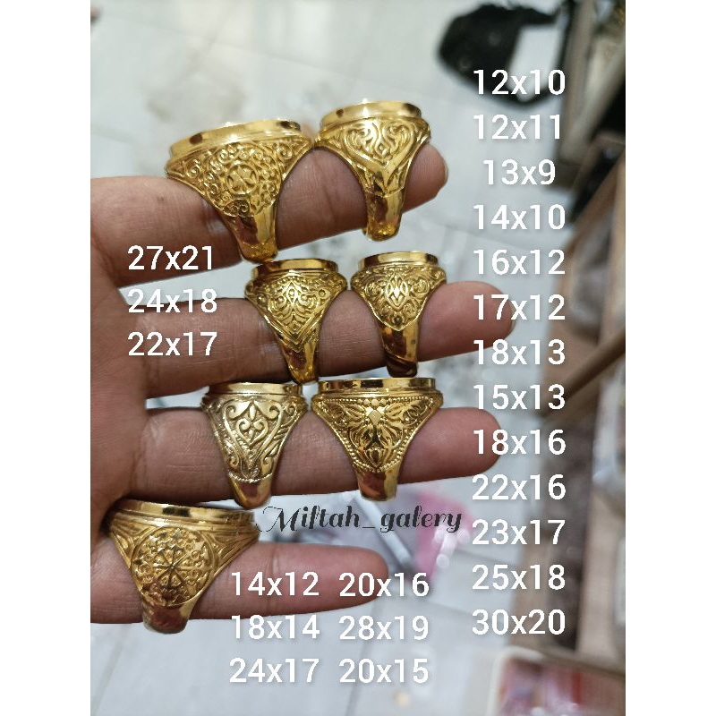 Emban cincin kuningan sari motif polos