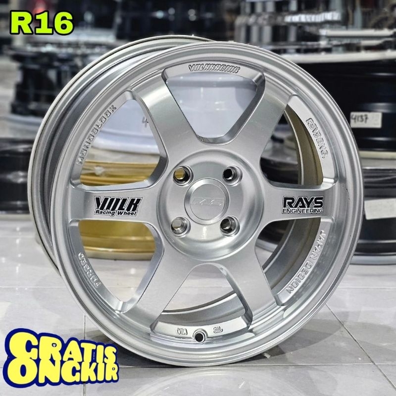 BONUS PENTIL velg mobil ring 16 VOLKRAYS TE37 LEBAR 7 ET 40 velg mobil racing import R16 velg mobil 
