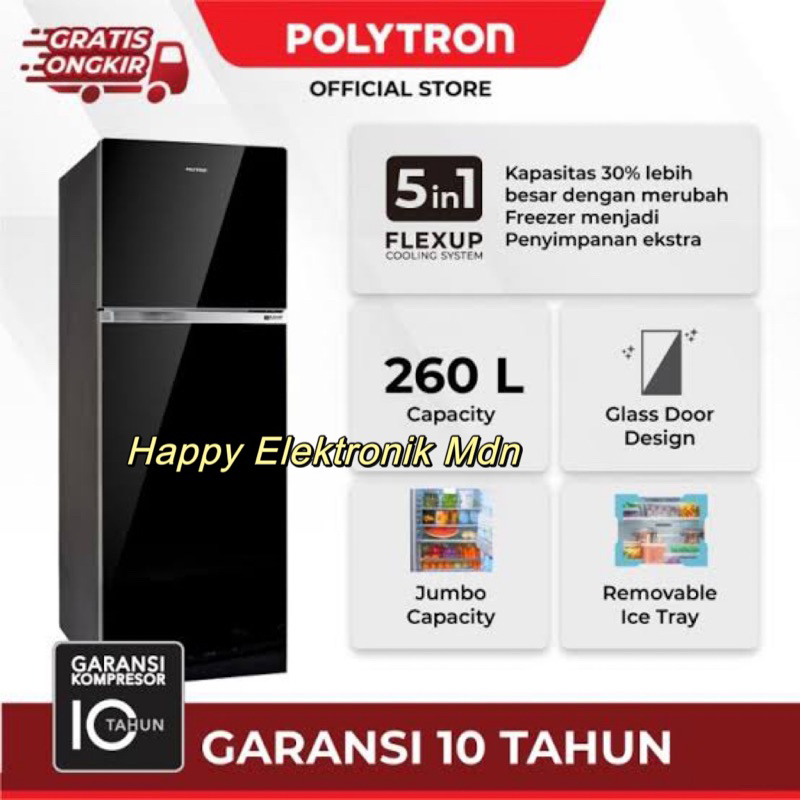 KULKAS POLYTRON PS-PRW29HB POLYTRON KULKAS POLYTRON JUMBO 260 L KULKAS POLYTRON CONVERTIBLE FREEZER 
