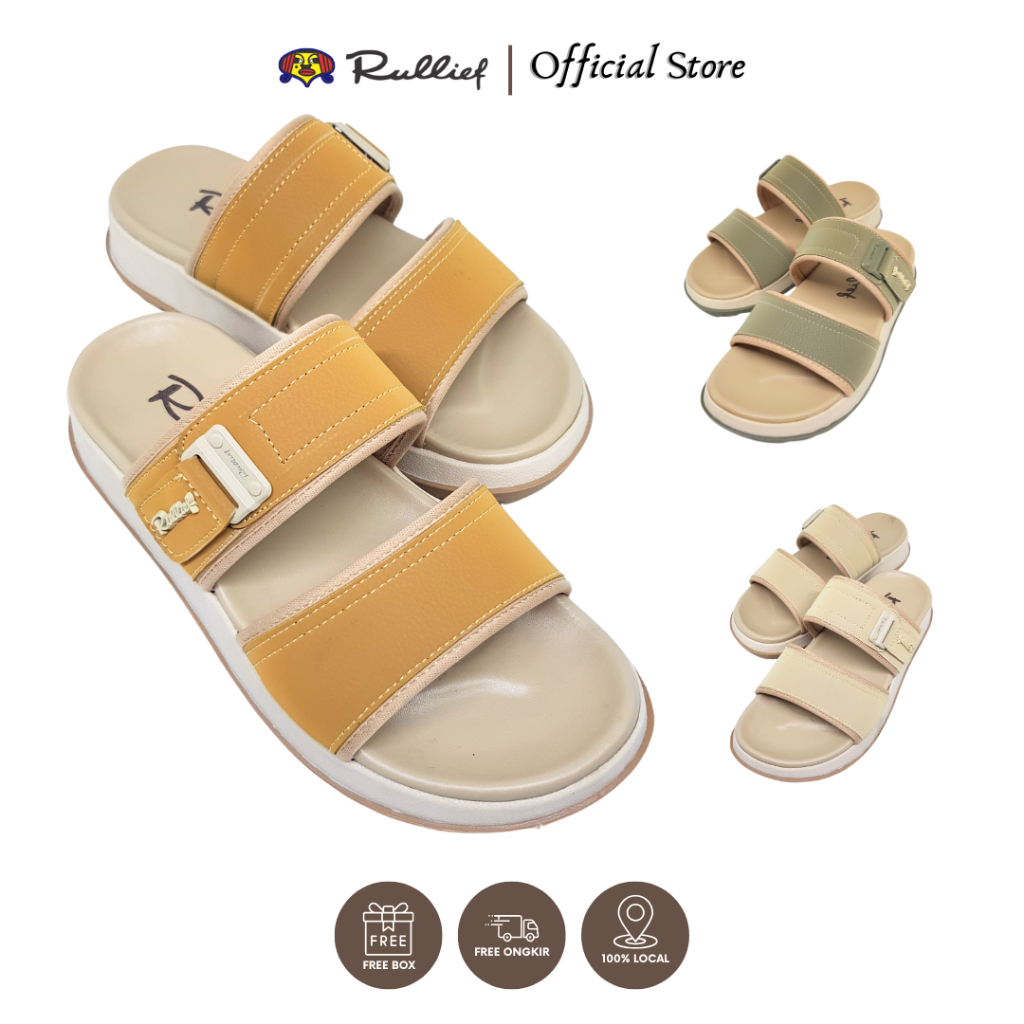 Rullief - FKS 825 Sandal Flat Selop Japit Premium Wanita