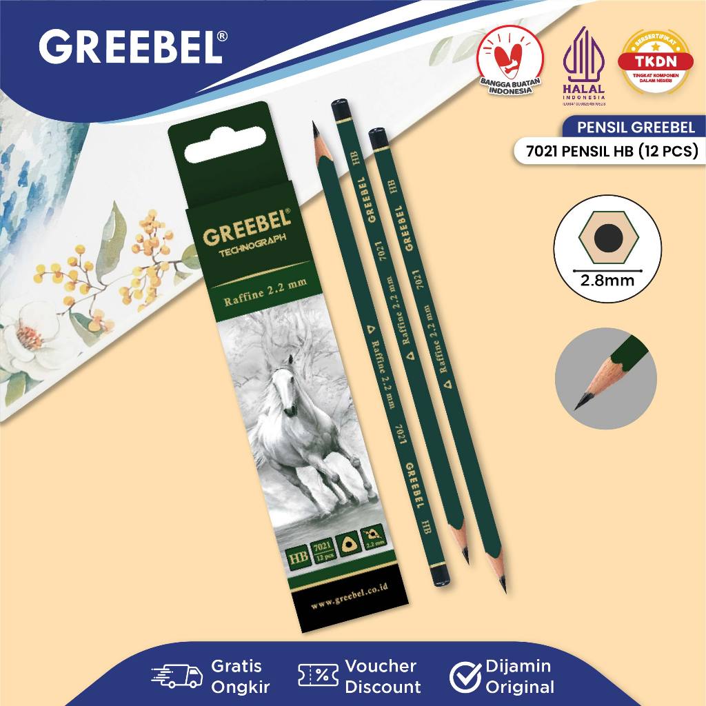 

GREEBEL Pensil Pencil Kayu HB (7021) / Pensil Gambar Pensil Tulis Ujian Sekolah