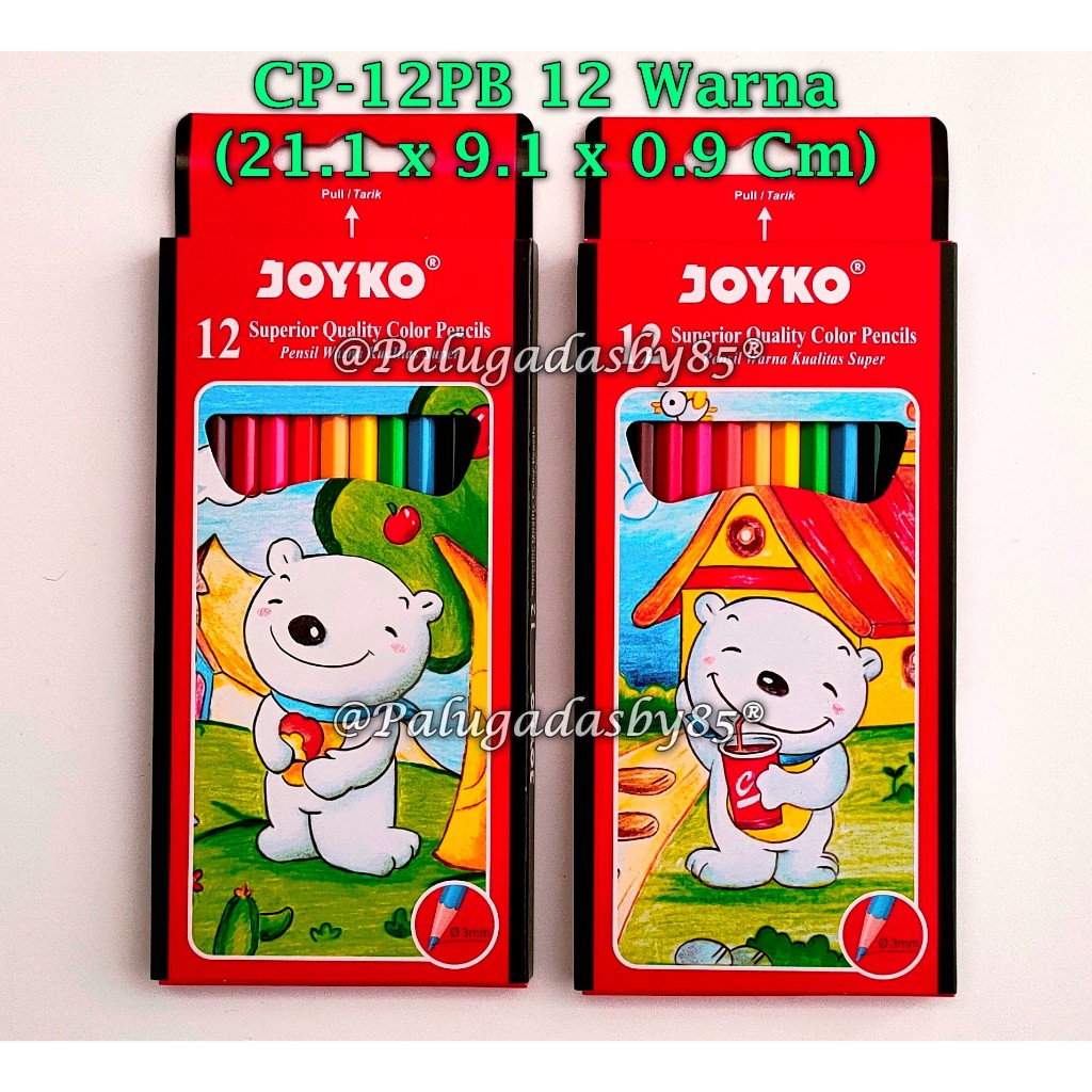 

(1 Set Isi 12 Warna) GROSIR Pensil Warna JOYKO CP-12PB 12W Panjang / Color Pencils Hexagonal Grip PB