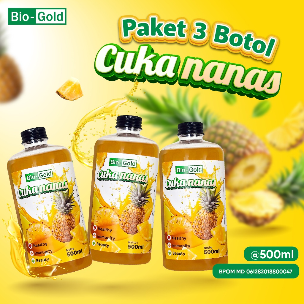 

Bio Gold Cuka Nanas Organik 100% Buah Asli Kontrol Diabetes dan Kolestrol Tubuh BPOM Original