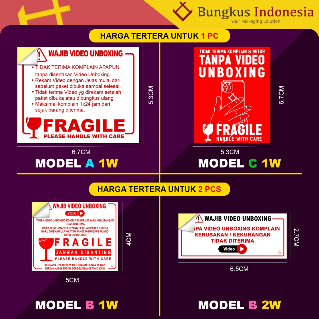 

Sticker Video Unboxing / Sticker Fragile Pecah Belah