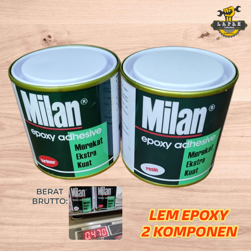 Lem Kayu Besi Granit Milan Epoxy Adhesive 470gr/set Resin+Hardener 2 Komponen