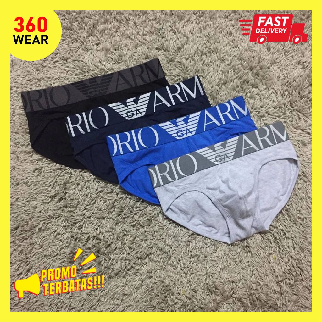 Celana Dalam Katun Pria Men's Underwear Cotton Brief Sempak Pria Adem Pouch EA Emporio Armani