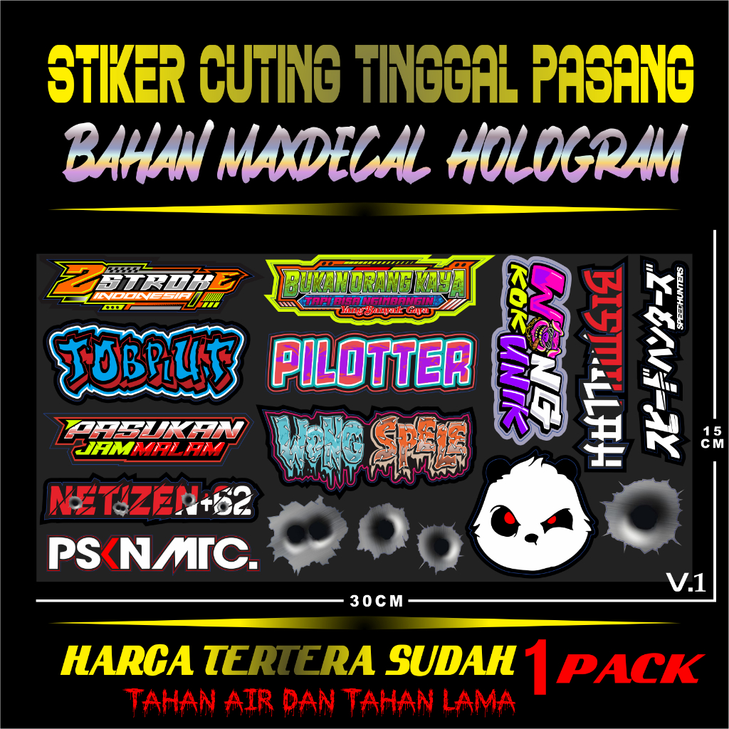

STIKER PACK KATA KATA VIRAL HOLOGRA CUTTING