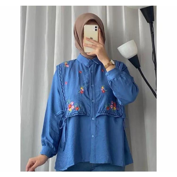 ATASAN KEMEJA MUSLIM VARIASI ROMPI/ATASAN WANITA TERBARU/OOTD TERBARU WANITA/KEMEJA ATASAN ROMPI WAN