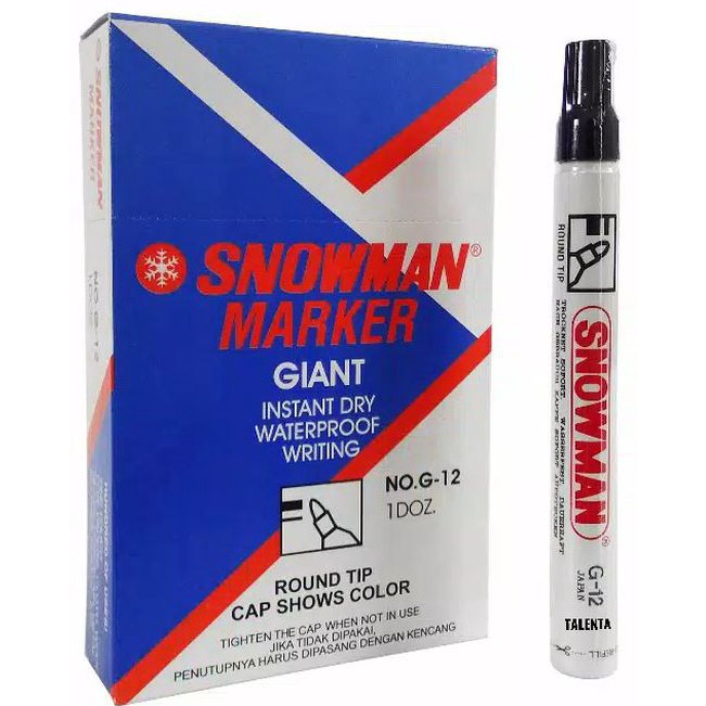 

ART V7H3 12pc SPIDOL PERMANEN SNOWMAN MARKER G 12 SEPIDOL PERMANENT AG 12