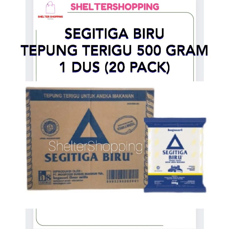 

(PRE-ORDER INSTANT) SEGITIGA BIRU Tepung Terigu 500 Gram (1 Dus)