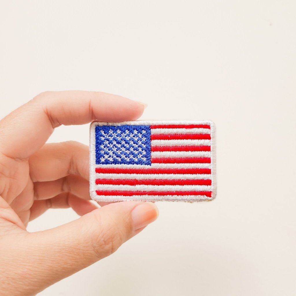 PATCH BORDIR COUNTRY FLAG / BADGE BORDIR UNITED STATES AMERICA FLAG / INTERNATIONAL FLAG IRON PATCH
