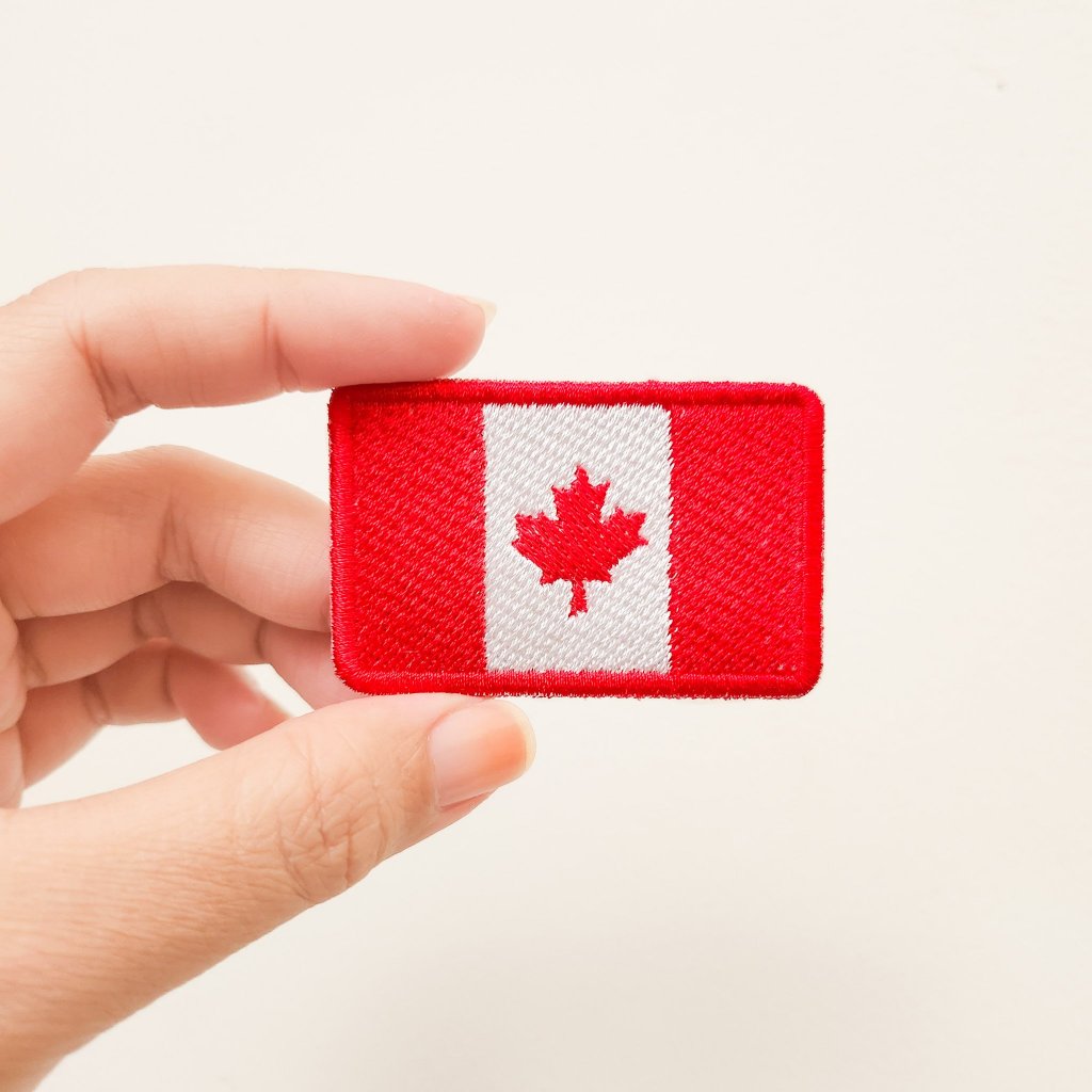 PATCH BORDIR COUNTRY FLAG / BADGE BORDIR CANADA FLAG / INTERNATIONAL FLAG IRON PATCH