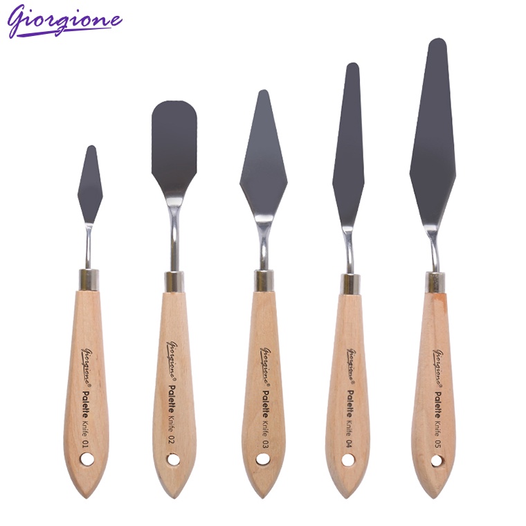 

ART W3C9 Giorgione Oil Paint Scraper Pengikis Cat Minyak Pisau Palet Akrilik Guas 5pcsSet GWD