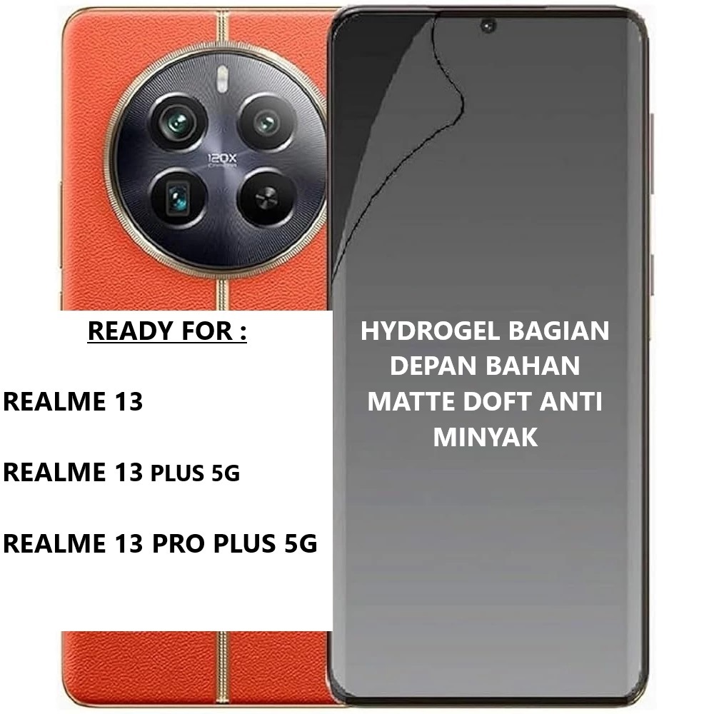 REALME 13 13 5G 13 PLUS 5G 13 PRO PLUS 5G 13 PRO 5G Anti gores hydrogel matte doff anti minyak layar