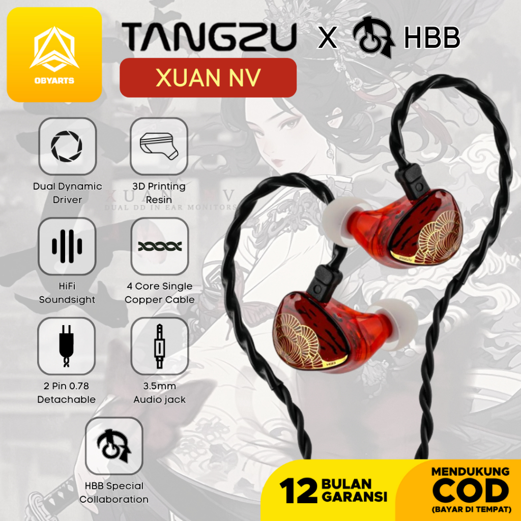 Tangzu x HBB XuanNv / Xuan Nv 2 Dynamic Driver Earphone In Ear Monitor