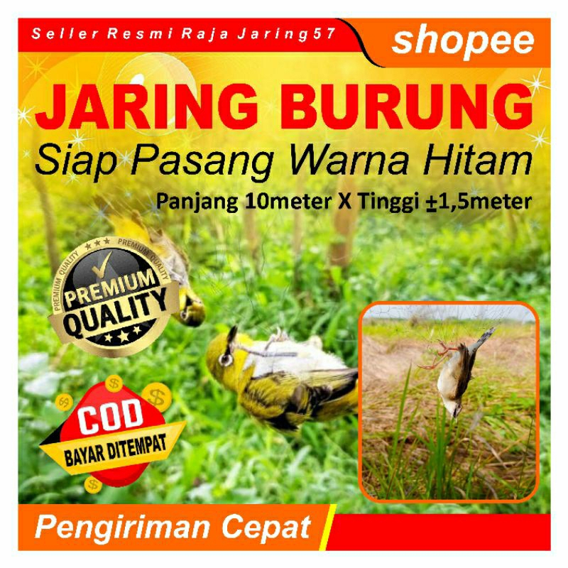 jaring burung kecil/jaring burung/jaring segala burung kecil/jaring burung siap pasang warna hitam