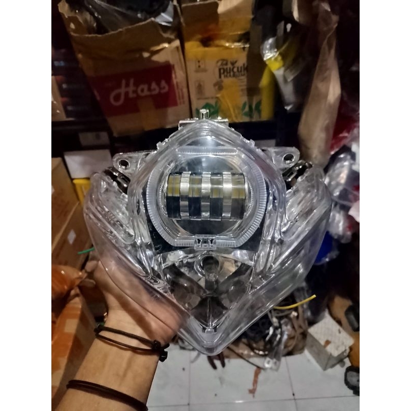 Headlamp Reflektor Batok Kepala Lampu Depan Satria Fu Barong Tanpa Frame Custom Biled 4 Mata